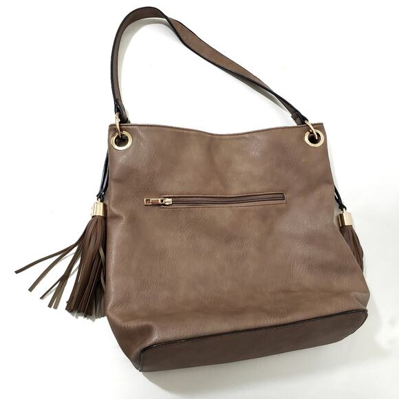 Large Shoulder Bag Purse with Tassels and Lots of Pockets - Picture 2 of 9